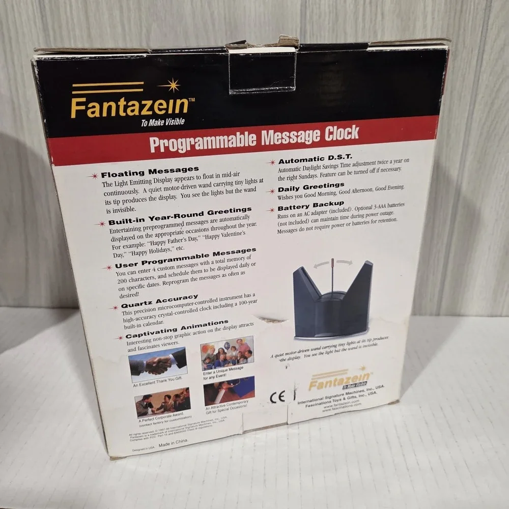 Fantazein Programmable LED Time Clock Message Sign U2100E Floating TESTED